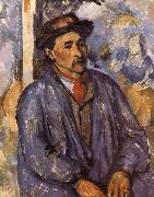 Paul Cezanne farmers wearing a blue jacket painting